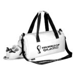 FIFA WORLD CUP QATAR 2022 SPORTS DUFFLE BAG WITH SHOE HOLDER WHITE