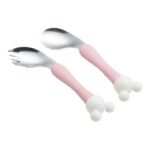 Pink Baby Spoon and Fork Kid's Cutlery with Case