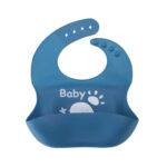 Blue Silicone Baby Bib Feeding Supplies