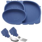 Blue Hippo Baby Plate & Utensils Feeding Set