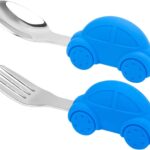 Car Theme Baby Spoon and Fork Self Feeding Utensils