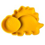 Dinosaur Silicone Baby Feeding Plate - Yellow