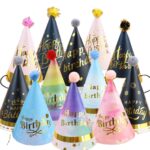 8 Pcs Happy Birthday Party Hat Set - Mix Colours