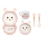 Rabbit Kid's Plate Bowl and Cutlery Set - 5 Pcs