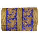 Semi Soft Clutch Bag - Blue And Gold