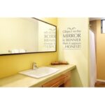 Bathroom Wall Sticker Black - Object In The Mirror Is Skinnier Than It Appears Honest