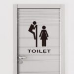 Bathroom Wall Sticker Black - Toilet