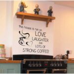 Waterproof Funny Kitchen Quote Decorative Wall Sticker Black - Love Laughter
