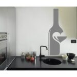 Waterproof Funny Kitchen Quote Decorative Wall Sticker Black - Wine