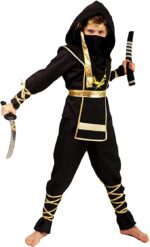 Black Dragon Kids Ninja Warrior Costume - Image 4