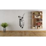 Wall Decals - Cricket Batsman Wall Sticker Black 45x110cm