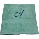 Embroidered For You Bath Towel 70x140cm Cotton Green Blue