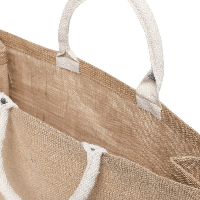 Laminated Juco Tote Bags with Gusset Natural Reusable Eco Friendly Shopping Bag (43.18 x 15.24 x 36.83 Cm) - Image 4