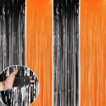 Black & Orange Foil Curtain Halloween Decorations