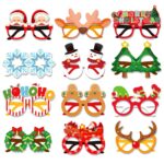 12 Pc Christmas Paper Glasses Photo-booth Props