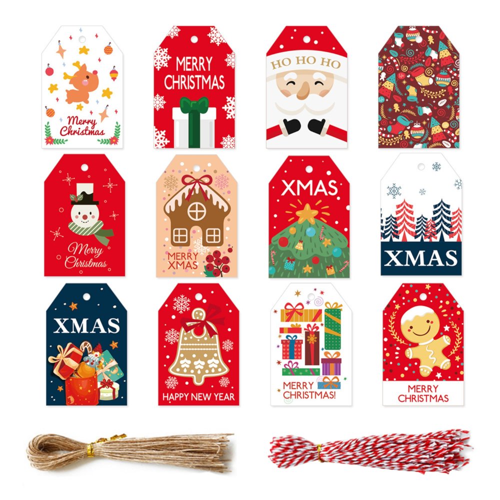 Christmas Gift Tags with String - Pack of 48 Christmas Gift Tags with String - Pack of 48 - Image 1