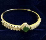 American Diamonds Bracelet with Emerald Green Semiprecious Stone Premium Quality - Image 2