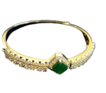 American Diamonds Bracelet with Emerald Green Semiprecious Stone Premium Quality