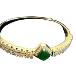 American Diamonds Bracelet with Emerald Green Semiprecious Stone Premium Quality