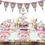 Unicorn Theme Disposable Tableware 16 items/set for 10 people  (136 pieces)