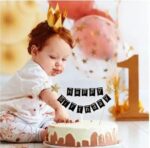 Black & Golden Glitter Happy Birthday Cake Topper For Birthday Decoration - Image 4