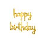 Golden Happy Birthday Letter Foil Balloons Set