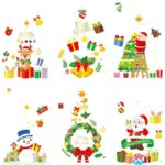 6 Sheets Window Stickers Random Design Christmas Decal Home Window Decoration Self-Adhesive Decoration for Doors, Windows, Glass Fronts