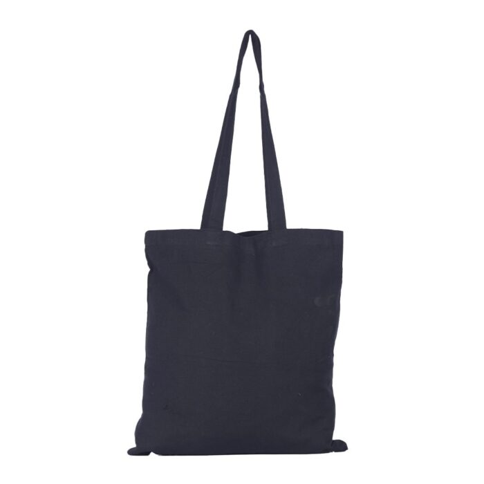 Black Cotton Flat Tote Sustainable Bag (Beach Vibes) 38x42 cm - Image 2