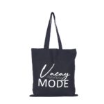 Black Cotton Flat Tote Sustainable Bag (Vacay Mode) 38 x 42 cm