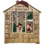 LED Wooden Christmas Advent Calendar, Countdown to Christmas Decoration