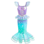 Mermaid Dress For Little Girls Princess - Purple & Light Blue