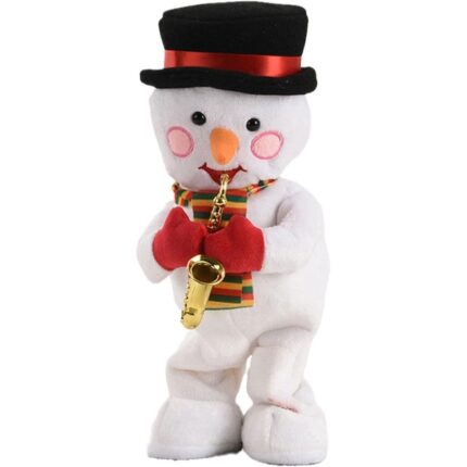 Musical Toy Dancing Singing Santa Claus Doll Christmas Figure (Saxophone Snowman)