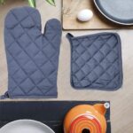 Orchard Gloves And Pot Holder- Denim Blue