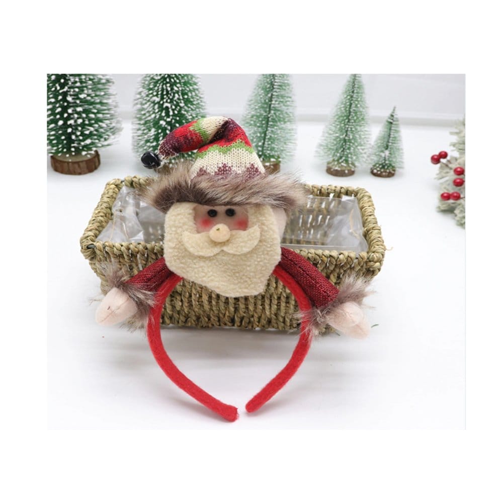 Santa-Headband-Cute-Christmas-Headband-Hair-Accessory-for-Girls-for-Christmas-Costume.jpg Santa Headband - Cute Christmas Headband Hair Accessory for Girls - Image 1