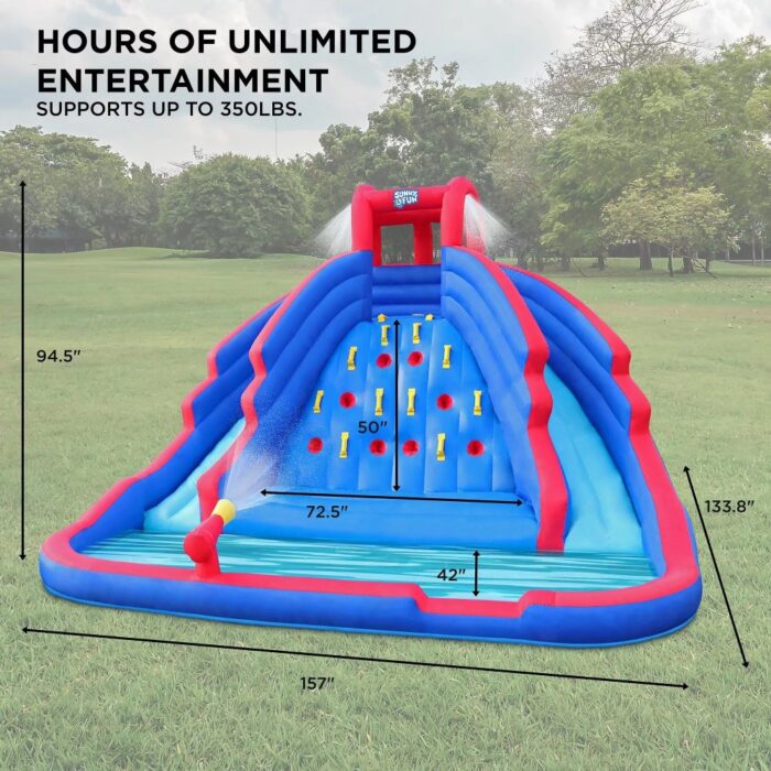 Inflatable Water Slide & Blow up Pool, Kids Water Park for Backyard - Image 2