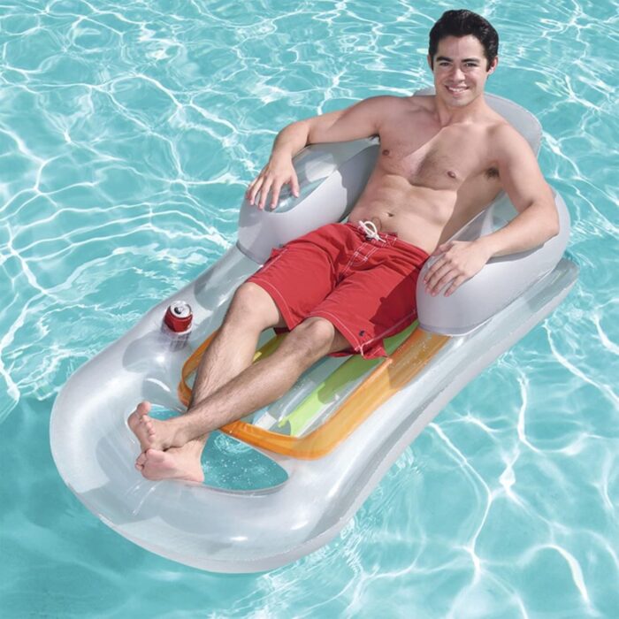 Bestway Luxury Inflatable Swimming Pool Floating - Pool Lounger with Head Pillow - Image 2