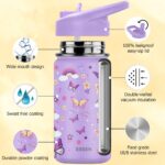 Essen Stainless Steel Water Bottle - Butterfly 414ml - Image 3