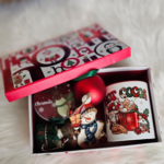 Gift Hamper with Cacao Mug, Chocolate Brownie, Marhmellows, Bauble and Decorations in a Box - Image 2