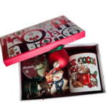 Gift Hamper with Cacao Mug, Chocolate Brownie, Marhmellows, Bauble and Decorations in a Box