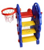 Kids Elephant Blue Slide & Basketball Rack for Indoor or Outdoor - Image 3