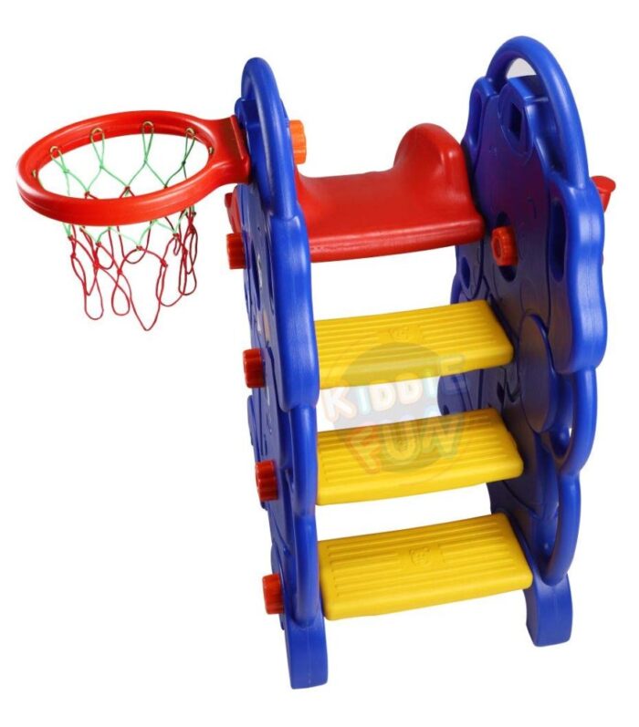Kids Elephant Blue Slide & Basketball Rack for Indoor or Outdoor - Image 3