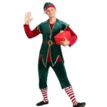 Men Green Elf Costumes Suit - Adults