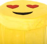 Goldedge Emoji Round Storage Chair - Heart Eyes Yellow - Image 3