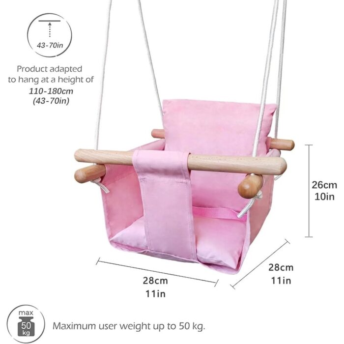 Secure Baby Swing Seat - Pink - Image 4