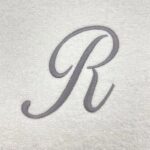 Iris Embroidered For You Bath Towel 70 x 140 Cm 600 Gsm White 100% Cotton Letter "R" Silver Thread Set of 01 - Image 2