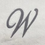 Iris Embroidered For You Bath Towel 70 x 140 Cm 600 Gsm White 100% Cotton Letter "W" Silver Thread Set of 01 - Image 2