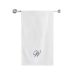 Iris Embroidered For You Bath Towel 70 x 140 Cm 600 Gsm White 100% Cotton Letter "W" Silver Thread Set of 01