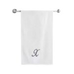 Iris Embroidered For You Bath Towel 70 x 140 Cm 600 Gsm White 100% Cotton Letter "X" Silver Thread Set of 01