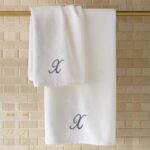 Iris Embroidered For You Bath Towel 70 x 140 Cm 600 Gsm White 100% Cotton Letter "X" Silver Thread Set of 01 - Image 4