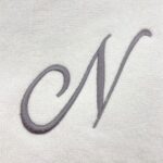 Iris Embroidered For You Bath Towel 70 x 140 Cm 600 Gsm White 100% Cotton Letter "N" Silver Thread Set of 01 - Image 2